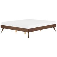 cama madera de fresno oscura moderna 180 x 200 cm somier de laminas berric