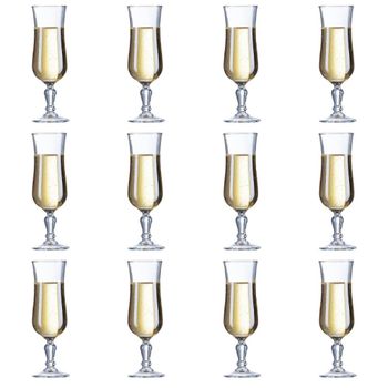 Juego de 12 copas flauta vidrio templado 15 cl