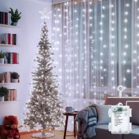 aigostar cortina luces navidad 2m2m 8 modos cadena de luces con remoto 200 led temporizador luces arbol navidad resistente al agua para exterior y interior decoracion navidad fiestas 6500k