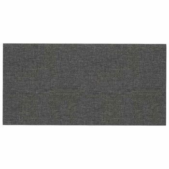 Cabecero De Pared 12 Uds. 60 X 30 Cm Gris Oscuro Tela Vidaxl