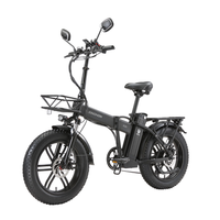 bicicleta electrica plegable sinohon aw20 frenos de disco hidraulicos neumaticos anchos de 20 pulgadas negro