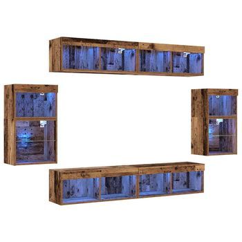 Mueble Tv 8 Piezas Madera Vieja 40 X 28.5 X 40 Cm