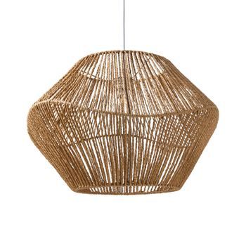 Lámpara Colgante Con Pantalla Trenzada De Cuerda De Papel Lámpara De Techo Boho Natural Yambou