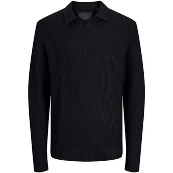 Jack & Jones Jersey 12277993 JPRWINTER KNIT STRUCTURE POLO STYD AW24 BLACK para hombre