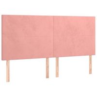 cabecero cama mueble de dormitorio con luces led terciopelo 180 x 5 x 118128 cm rosa m020002768