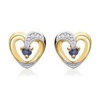 14 quilates pendientes 2 zafiros diamantes 0008 ct