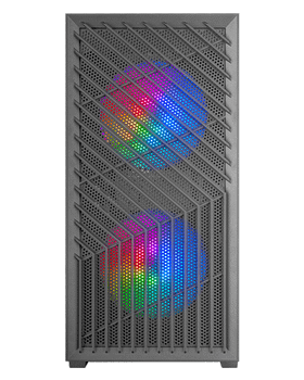 CAJA MICROATX GAMING MARS GAMING MCVORTEX CRISTAL TEMPLADO FRONTAL MESH GPU 273mm 1x3.5 2x2.5 NEGRO