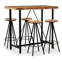 set de muebles de bar 5 piezas madera maciza reciclada vidaxl