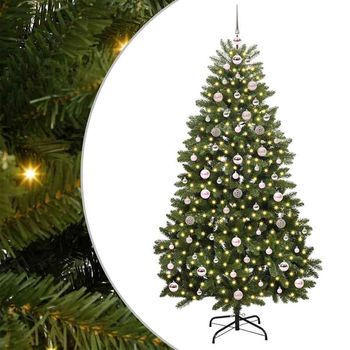 Árbol De Navidad Artificial 180 Cm 300 Led Blanco Cálido Verde Vidaxl
