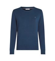 tommy hilfiger para mujer ww0ww44984 jersey de cuello redondo azul l casual algodon