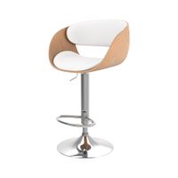 silla de bar regulable en piel sintetica blanca 625835 cm