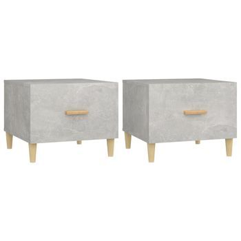 Mesa De Centro 2 Unidades Madera Ingeniería Gris Hormigón 50x50x40cm