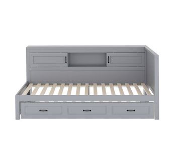 Diván 90x200cm con led y enchufes - con cama nido 90x190cm - gris