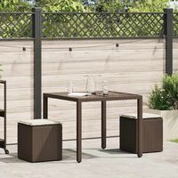 taburetes de jardin con cojines 2 uds  otomana de jardin  reposapies de jardin marron 40x40x43 cm