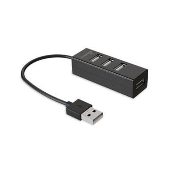 Hub Mediarange MRCS502 4 Puertos USB 2.0 Gris Plug and Play 65mm Compacto