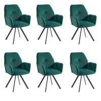 set 6 sillas de comedor terciopelo giratoria 360meubles cosy 60x62x875cm verde