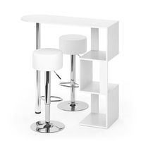 conjunto de mesa de bar vincent 113 x 398 cm con 2 taburetes de bar vicco