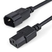 startechcom cable de 1m de extensian de alimentacian c14 a c13 10a 125v 18awg alargador de cable de corriente de ordenador iec-320-c14 a iec-320-c13 para fuente de alimentacian ul