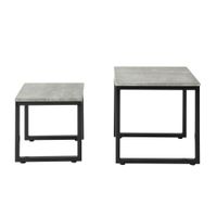 set de 2 mesas auxiliares aglomerado gris