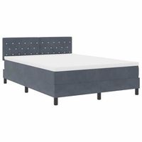 cama box spring led gris oscuro 140 x 200 cm terciopelo vidaxl