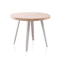 mesa de comedor redonda fija 100 cm berg roble - blanco 100 x 78 x 100 cm