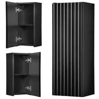 armario de pared para bano newport 57x20x19 cm - negro encasa