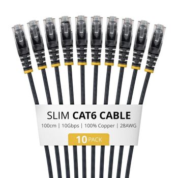 Cable de Red StarTech Cat6 UTP Slim Negro 1 m Pack 10