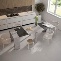 consola extensible efecto madera cemento 262x90x77cm