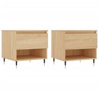 pack 2 uds mesas de centrormesa auxiliarrmesa de cafe madera ingenieria roble sonoma 50x46x50cm