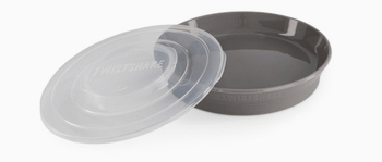 Twistshake Plato Antideslizante con Tapa Gris Pastel +6m