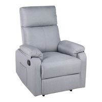 ecode sillon relax reclinable manual con tela lavable calor lumbar y usb  modelo eco-8582h  color gris