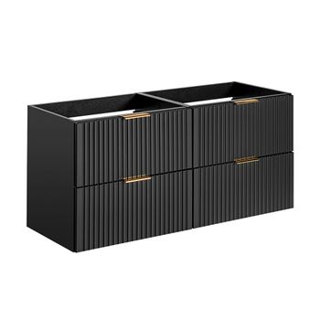 Mueble bajo lavabo 120cm tableros de melamina y mdf negro mate