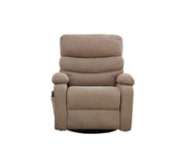 sillon relax electrico 1 plaza - 360 giratorio con masaje y calefaccion electrica respaldo y reposapies ajustables bolsillos laterales - taupe