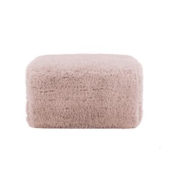 Ottoman - Mueble Para Salón - Tejido De Felpa - Rosa (80x75x42cm)