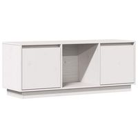mueble para tv de madera maciza de pino blanco 1105x35x44 cm vidaxl