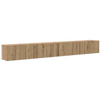 Conjunto De Mueble De Tv 4 Uds | Mueble De Salón | Gabinete De Tv Roble Artesanal 60 X 30 X 30 Cm