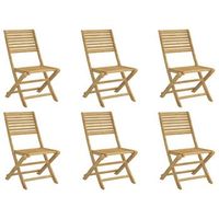 pack 6 uds sillas de jardin  silla de exterior  sillon plegables madera acacia 485x615x87 cm