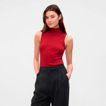 GAP Camiseta de canalé sin mangas con cuello alto 540942-385
