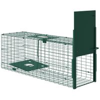 outsunny jaula atrapa animales perjudiciales 1 entrada 80x25x30 cm verde oscuro   aosom espana