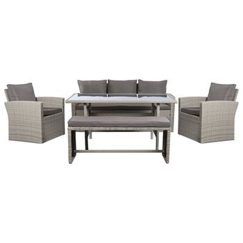 Sofa Set 5 Ratan Sintetico 177x72x80 2 Sillones
