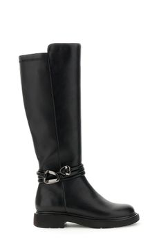 botas altas efecto napa con tobillera extraíble black 39
