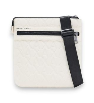 A|X Armani Exchange para hombre. XM000579AF12133U1074 Bolso Textura blanco roto (OSFA), Beige, Casual, Poliéster