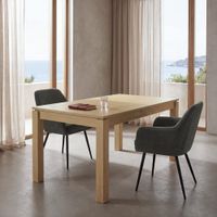mesa de comedor extensible de roble y pino de 160 a 240 cm