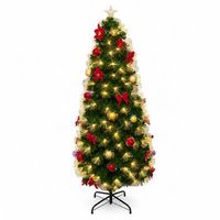 arbol de navidad de fibra optica klack 120 cm con luz integrada artificial y decorado