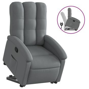 Sillón De Salón | Silla | Sillón Reclinable Elevable De Tela Gris Oscuro