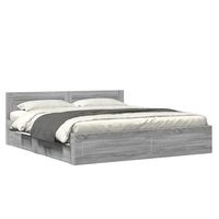 cama de matrimonio  cama de adulto  cama con cabecero madera de ingenieria gris sonoma 180x200 cm
