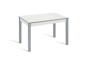 Mesa cocina fija 100x60 cm blanco pata gris