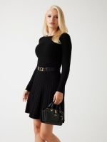 vestido midi de punto trenzado