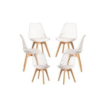 Pack 6 Sillas Mima De Polipropileno 82*49*43 Cm - Blanco