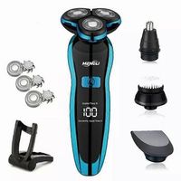 afeitadoras electrica rotativa electrica recortadora de barba maquina de afeitar recargable para hombres uso doble en seco y humedo resistente al agua